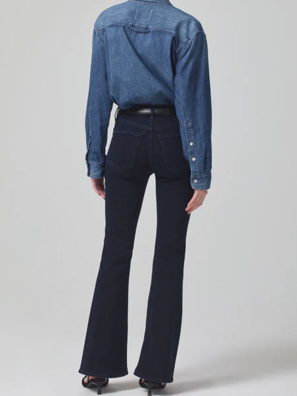 Citizens of Humanity - Isola Flare Jean -Chamber Dark Wash High Rise Flare Denim - Picture 2 of 7
